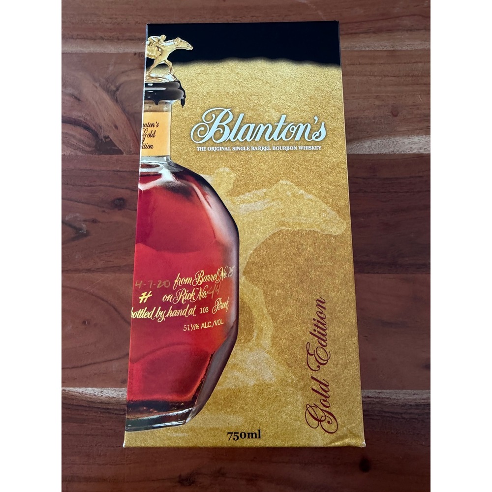 Blantons Gold Edition Single Barrel Bourbon Whiskey Empty Collectible Box 750ml